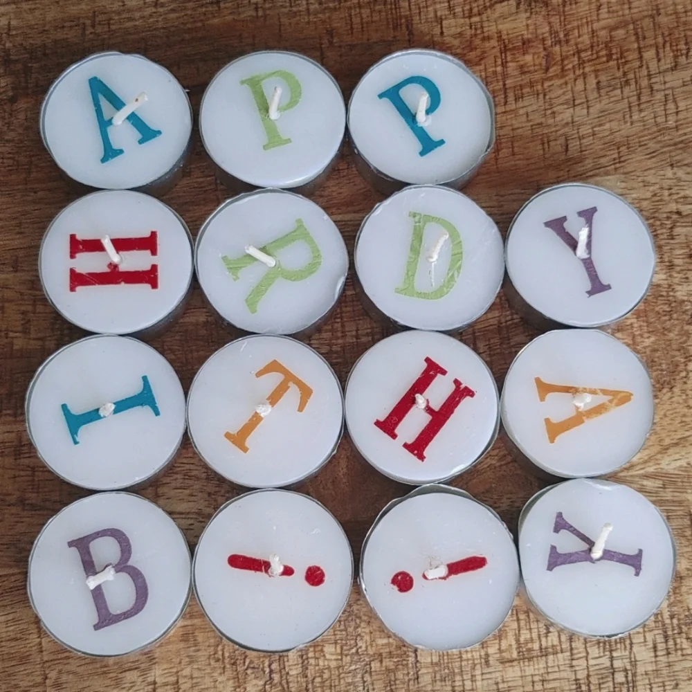 Happy Birthday tealight candles